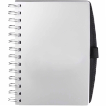 silver-toned wirebound journal